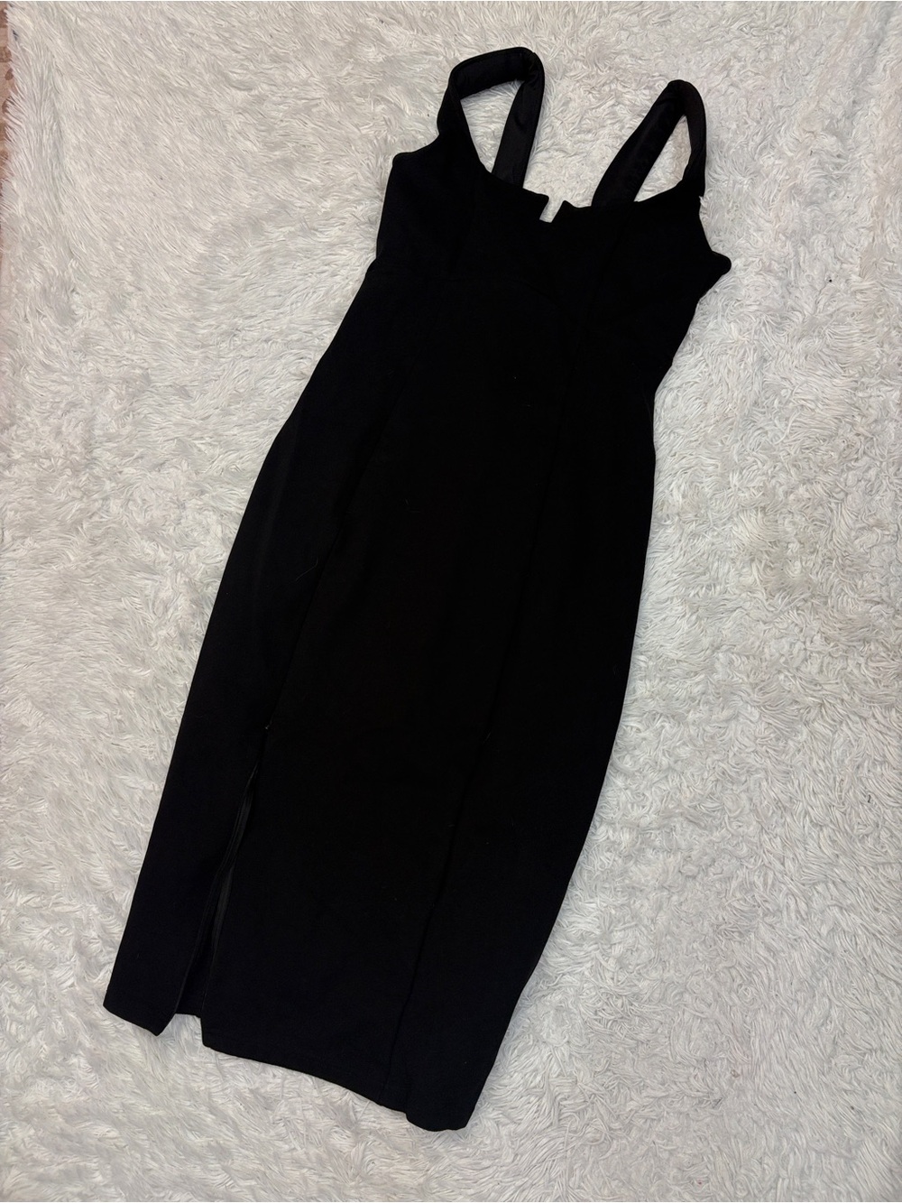 TA3 Notchy Pencil Dress Midi Black - Picture 5 of 6